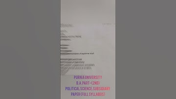 purnia University B.A part(2nd) political science.subsidiary paper (full syllabus)#shorts
