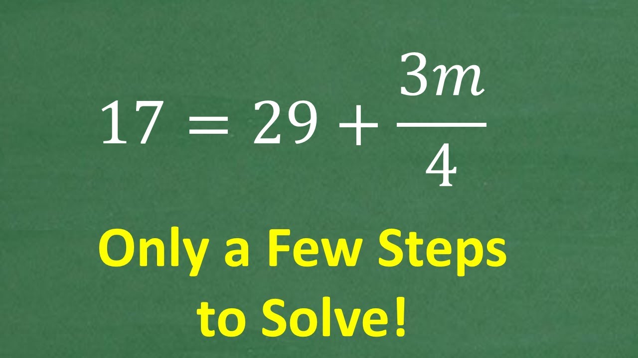 ONLY a few steps to solve this algebra equation…