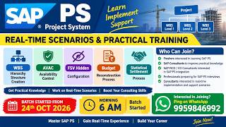 SAP PS Real-Time Scenarios | WBS Hierarchy, AVAC, FSV Hidden, Budget Reconstruction