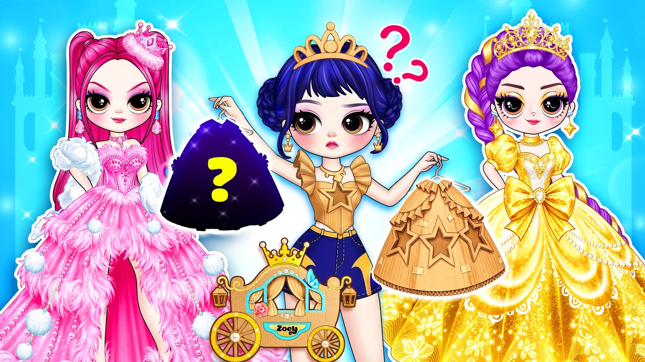 K-Pop Demon Hunters: Cardboard, Fluffy & Gold Princess Dress for Huntrix | DIY Fashion Paper Dolls