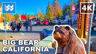 [4K] 🎄 Big Bear Lake Village, California USA - Walking Tour & Travel Guide 🎧 Binaural Sound