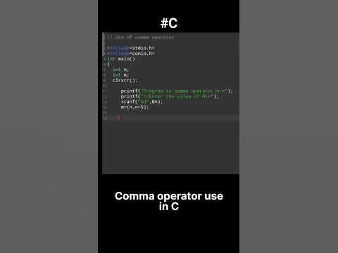 comma operator use in c language program #youtubeshorts #coding - YouTube