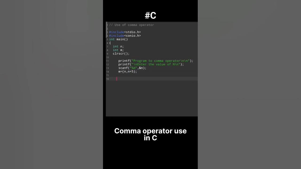 comma operator use in c language program #youtubeshorts #coding - YouTube