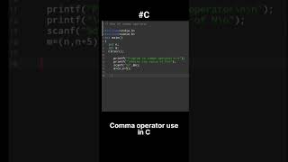 comma operator use in c language program #youtubeshorts #coding