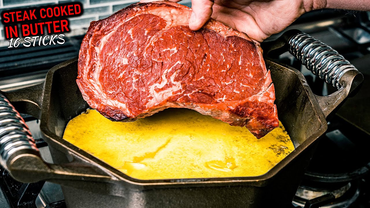 24 oz “Dry Aged” Ribeye Cooked in Butter ( BEST STEAK EVER ) YouTube