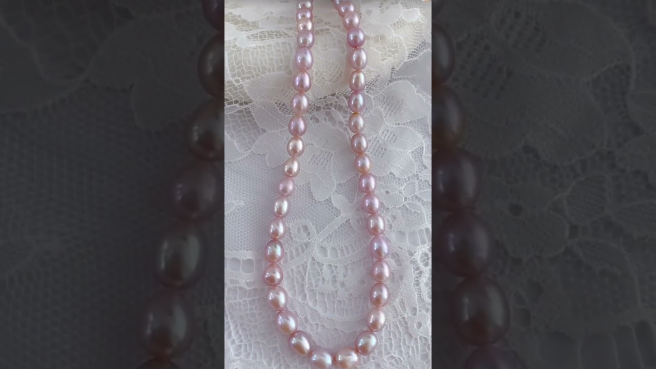 New arrival! 7-8mm fat rice pearl necklace, real freshwater pearl necklace 