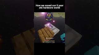 How we saved our 5 year old hardcore world #minecraft #usa  #wemmbu #memes #shorts