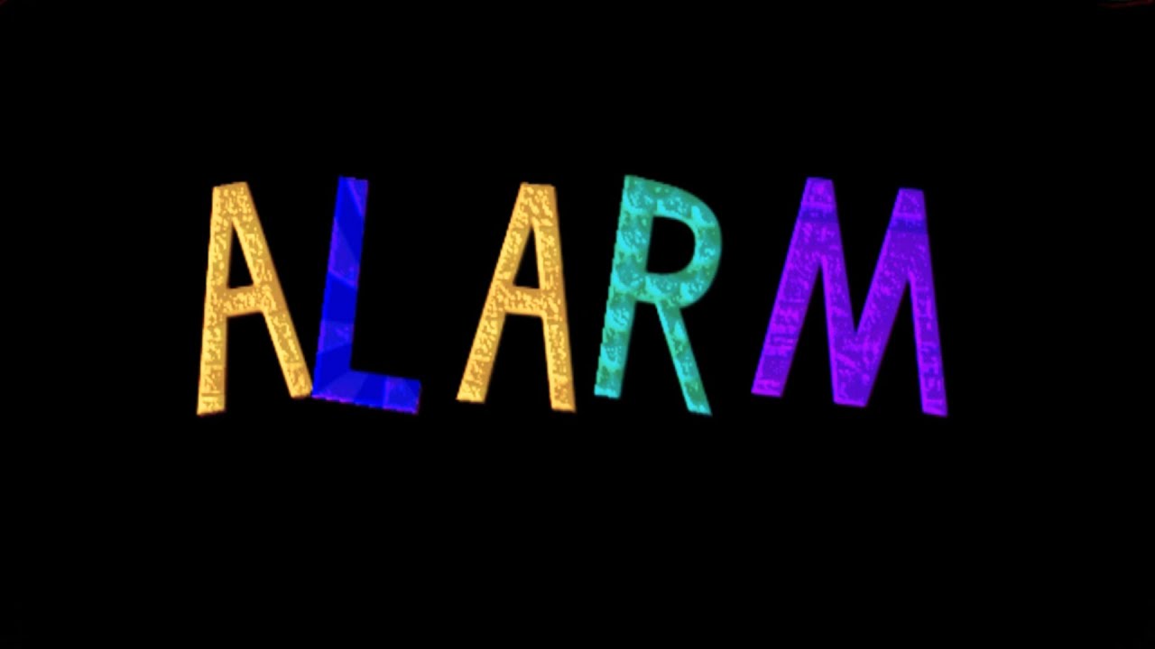 Endless Alphabet Side Word "ALARM" Inversion Color Effect Bevel Effect, Night Mode & G major Effect.