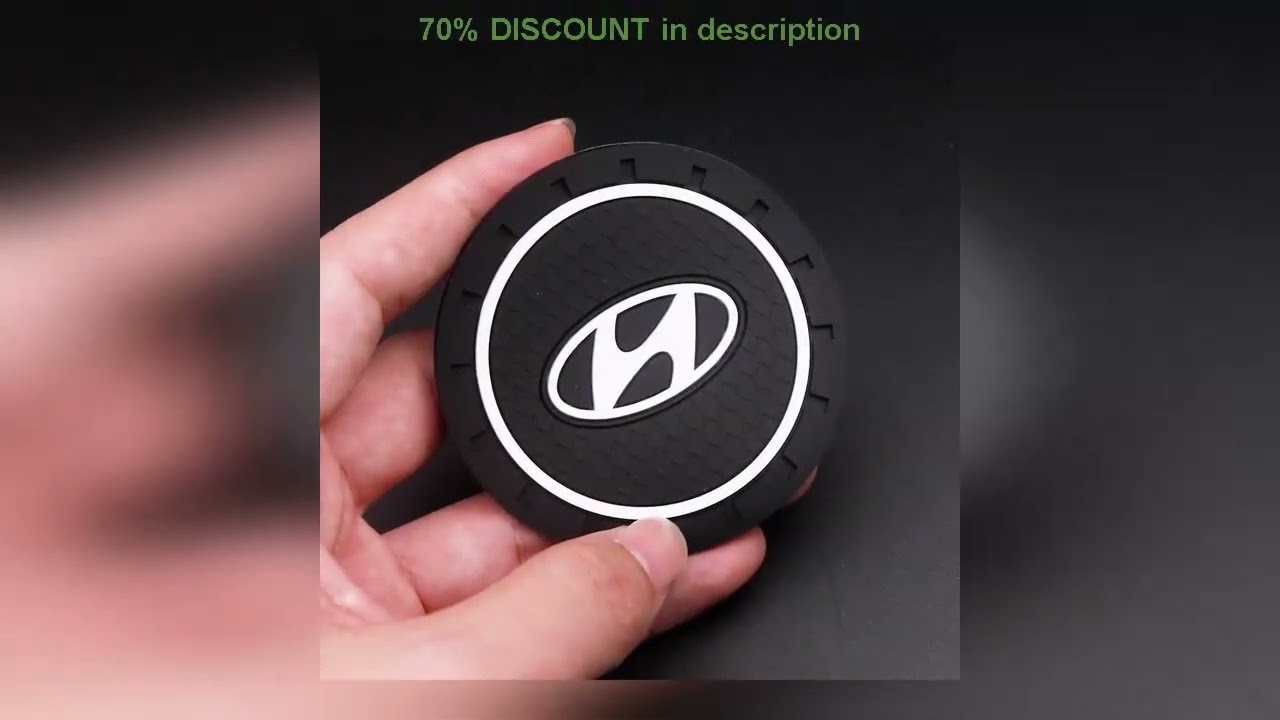 A must-have product! 1/2Pcs Car Coasters For Hyundai Creta SantaFe Kona Genesis Equus Coupe Azera
