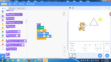 Lập trình Scratch tiểu học - Vẽ và tô màu tam giác đều quá dễ