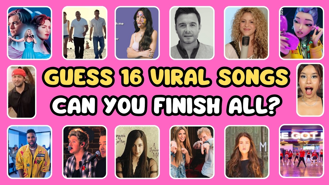 GUESS THE 16 VIRAL SONGS, CAN YOU FINISH ALL ⁉️⁉️🎁