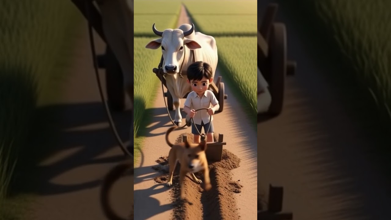 “Village Story Jo Dil Rok De  Boy Dog Bull Friendship” 