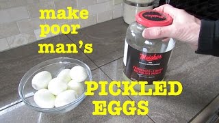Don't dump that pickle juice brine!! it's great to use one more time!
poor man's pickled eggs are easy make with leftover brine. just a few
e...
