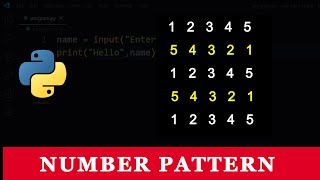 Python Program To Print Number Pattern in Square Shape | 10
