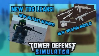 New TDS Leaks; Militant Rework and Weapon Models [Tower Defense Simulator]