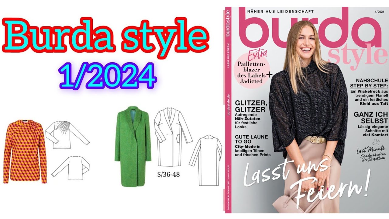 Burda style 1/2024 ,full preview and complete line drawings 