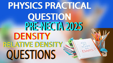 FORM IV -PRE-NECTA 2025-DENSITY & RELATIVE DENSITY QUESTIONS