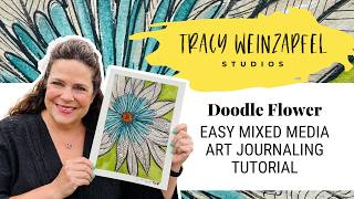 How to Create a Doodled Mixed Media Flower