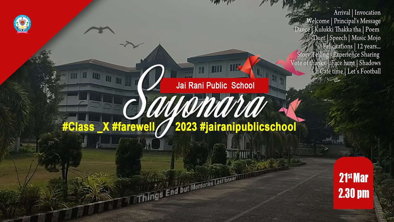 Farewell of class X | 2022 - 23 | Jai Rani Public School Kaliyar