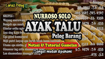 Notasi Belajar Gamelan AYAK TALU PELOG BARANG (NURROSO SOLO)