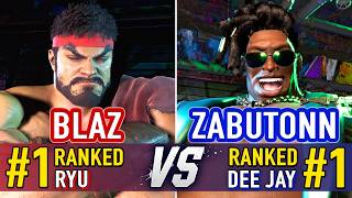 SF6 🤜 BLAZ (#1 Ranked Ryu) vs ZABUTONN (#1 Ranked Dee Jay) 🤛 SF6 High Level Gameplay