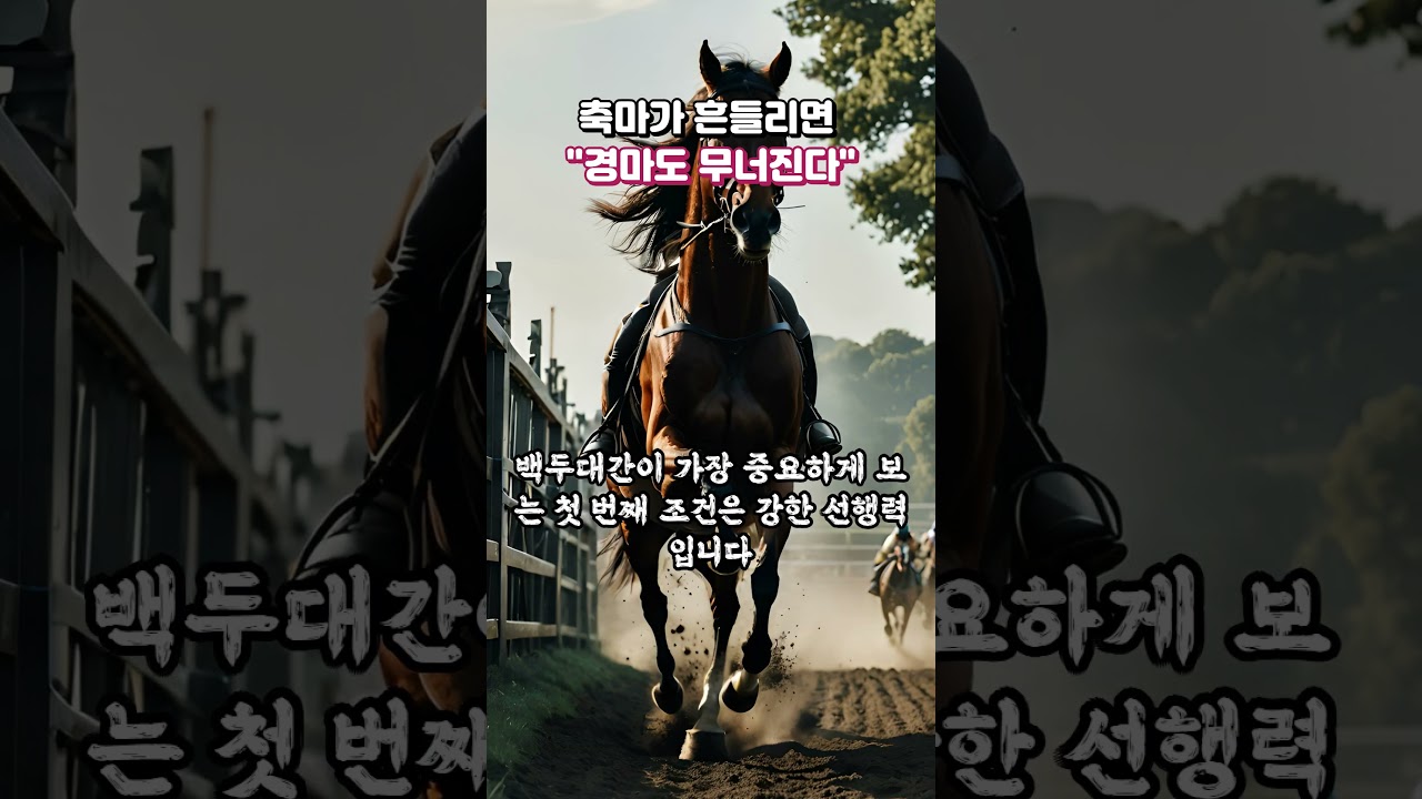축마가 흔들리면! "경마도 무너진다"