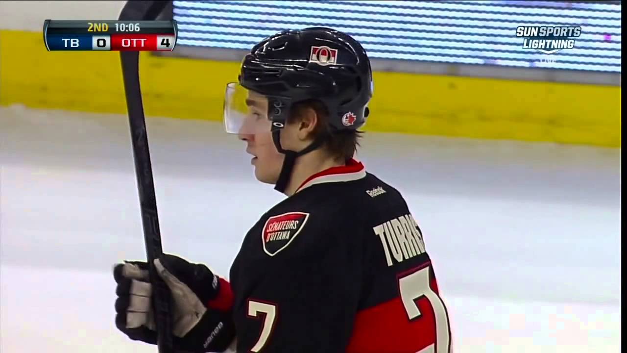 BJ Crombeen vs Marc Methot fight Mar 23 2013 Tampa Bay Lightning vs Ottawa Senators NHL Hockey