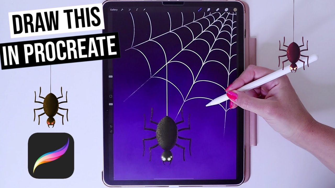 Spider 🕷 Digital Illustration on iPad Pro | Easy Procreate Drawing ...