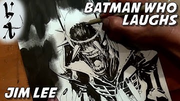 Jim Lee drawing Batman Who Laughs for Halloween