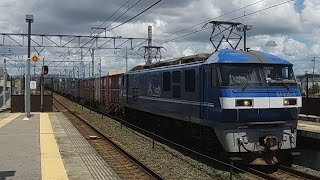 遅延5052ﾚ EF210-4号機牽引貨物列車(上り)相見駅通過 ※約4時間遅れ