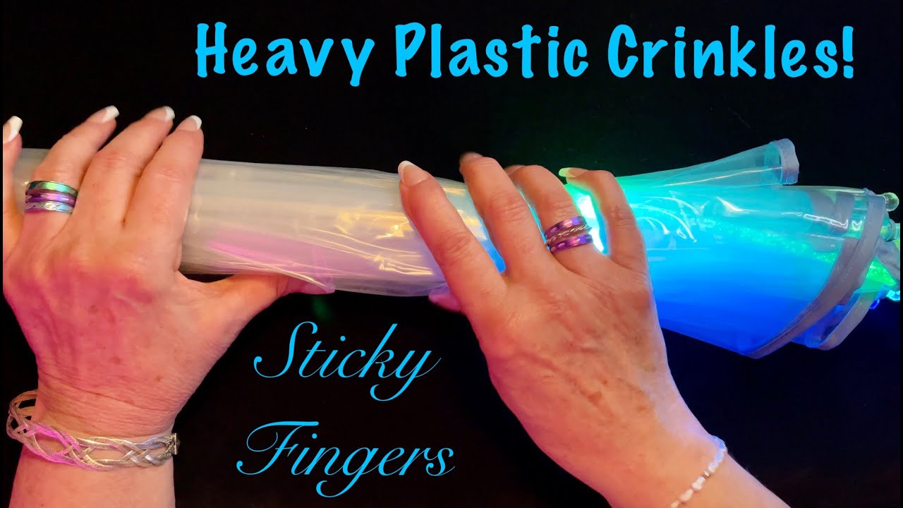 ASMR Gripping & Squeezing vinyl/heavy plastic with sticky fingers! (No talking only)Requested