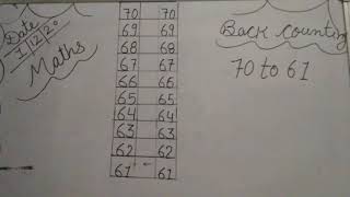 How to write back counting 70 to 61