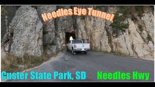 Needles Eye Tunnel on the Needles Highway in Custer State Park in Custer, SD #needleseyetunnel