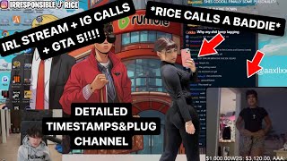 Ricegum FULL livestream 2023-10-10 IRL + IG CALLS + GTA 5 RP *TIMESTAMPS*
