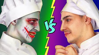 Halloween Food vs Real Food Challenge! / Spooky Halloween Prank Wars!