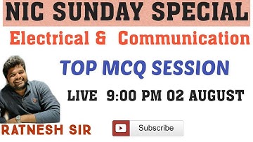 NIELIT (N.I.C) Super Sunday Special Electrical & Communication Top MCQ By Ratnesh Sir