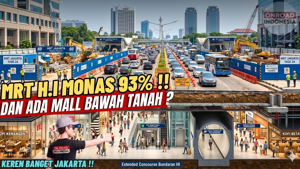 MRT H.I - MONAS Menuju 95% !! Tahun Depan SIAP UJICOBA & MIRIP DILUAR NEGERI ADA MALL BAWAH TANAH