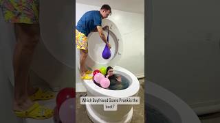 My Boyfriend Scared Me With Balloon Prank Trick In The Worlds Largest Toilet Balloon Pool #Shorts