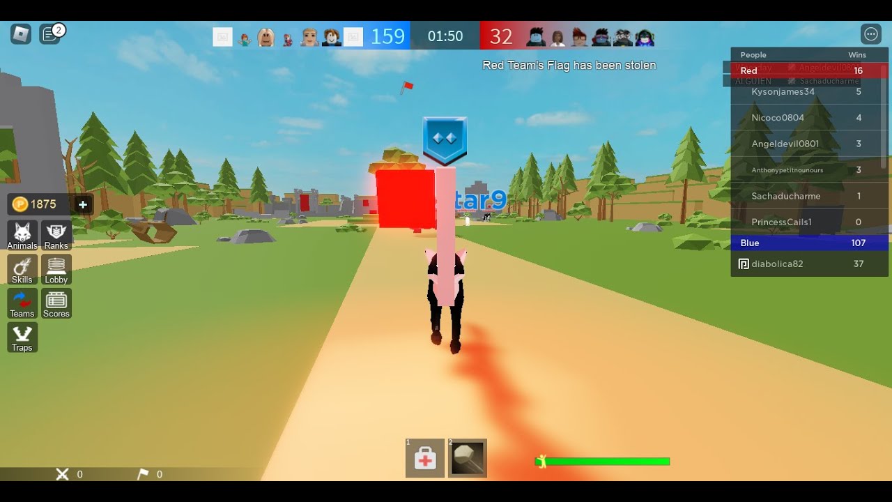 Playing Animal capture the flag in roblox! - YouTube