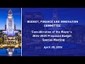 BUDGET, FINANCE AND INNOVATION COMMITTEE SPECIAL MEETING, April 30, 2024 from 2pm
