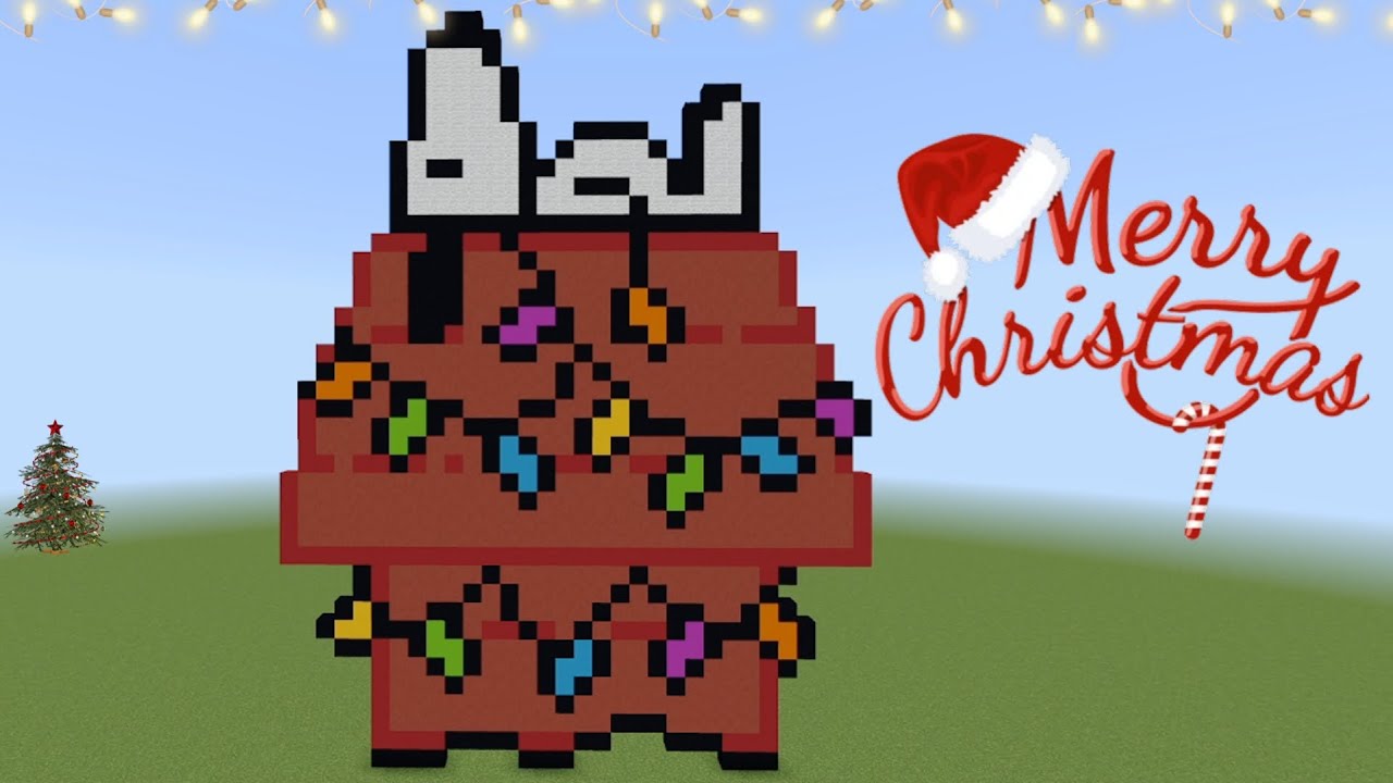 How to make a cute Snoopy Christmas house in Minecraft - YouTube