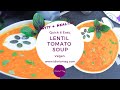 Lentil Tomato Soup - With Onions, Carrots, Garlic and Lemon - Vegan Recipe - Quick and Easy