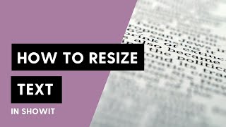 How to Resize Text in Showit