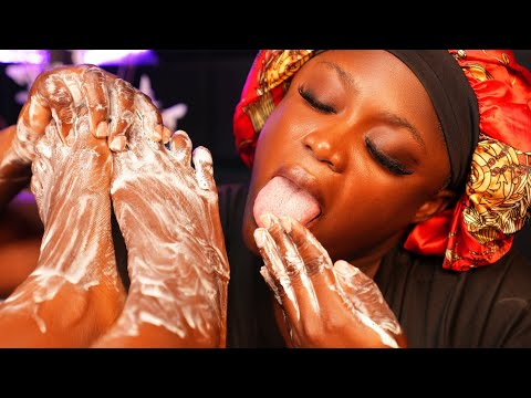 Asmr✨mouth sound foot scrub, feet candle massage,Armpit shaving,tickling,nail cut, scalp scratch