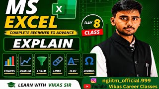 📊 MS EXCEL DAY 8 CLASS | CHARTS, SPARKLINE, FILTER, LINKS, TEXT & SYMBOLS📊🔥#advancedexcel #exceltips