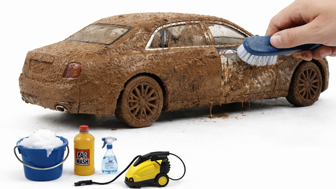 Super Realistic Cleaning of 1:24 Mercedes-Benz SUV Alloy Luxury Car After an Extreme Dusty