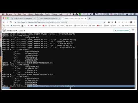 DJ 07.03 SQLite Command Line: Basic Table Creation and Queries (8:39)