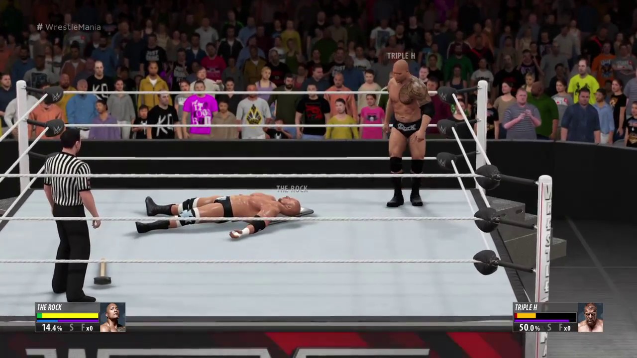 WWE 2K16 Elbow Drop from the top rope by rock - YouTube