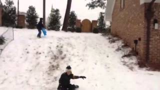 Cookie sheet sledding