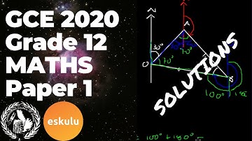 ECZ Grade 12 Mathematics  Paper 1 (GCE) 2020 SOLUTIONS